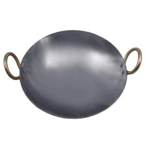 9.50 to 10 inch indian pure iron loha kadhai deep frying pan kadhai for frying, cooking