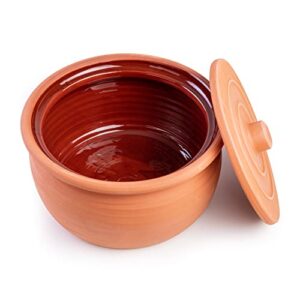 luksyol clay pot for cooking, large pot, big pots for cooking, handmade cookware, cooking pot with lid, terracotta pot, terracotta casserole, brown clay pots for cooking, dutch oven pot