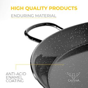 Castevia 24-Inch Enameled Steel Paella Pan, 60cm / 20 servings