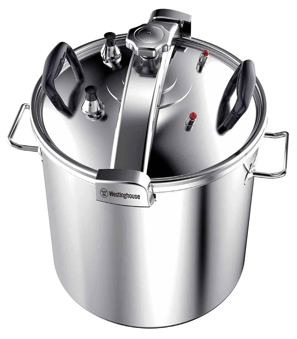 Westinghouse Stainless Steel Pressure Cooker & Canner, 53.5 Quart, Silver