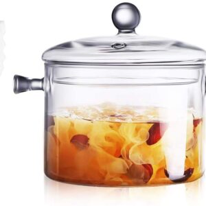 glass pots for cooking on stove - 2.0 Liter Glass Saucepan with Cover Simmer Pot Milk Pot, Heat-Resistant Glass Stovetop Pot and Sauce Pan for Soup, Pasta & Baby Food.