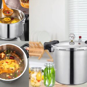 GHKWXUE 25 Quart Pressure Canner Cooker & Induction Compatible Built-in luxury digital pressure gauge With 1 steaming tray & Pressure release 13 PSI (+/- 5 Percent) Delivery from US