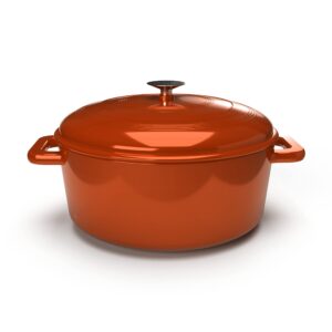 win4home 6-quart enamel dutch oven - non-stick cast iron pot with lid for braising, stewing, boiling, bread baking - heat safe up to 500°f - multiple colors available