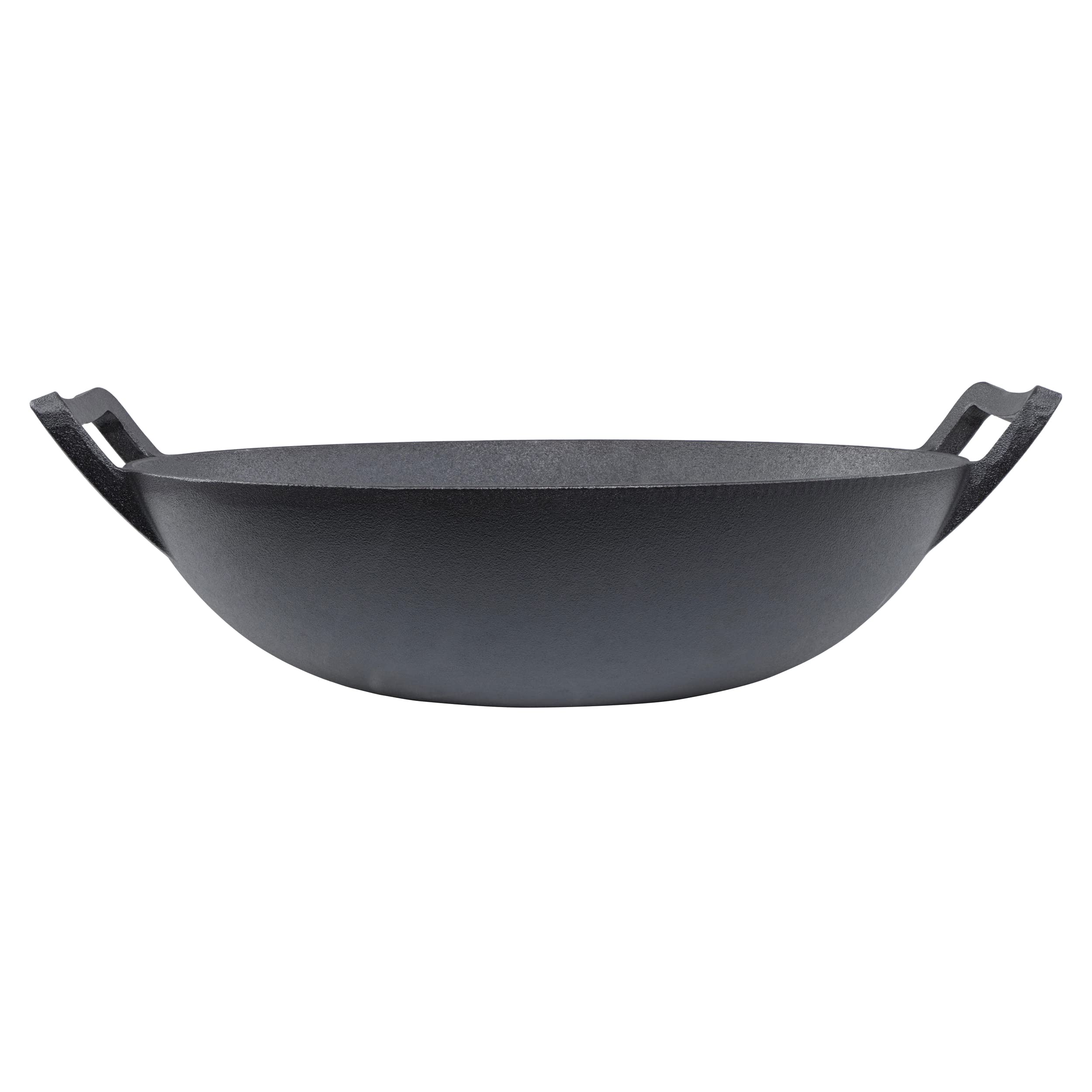 Cast Iron Wok with Handle - Seasoned 14 Inch Flat Bottom Wok for Deep Frying Pan with Flat Base for Stir-Fry, Grilling, Frying, Steaming - For Authentic Asian, Chinese Food