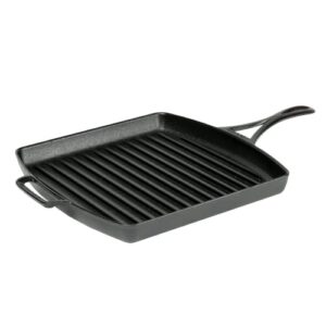 lodge blacklock 12 inch triple seasoned cast iron grill pan - lightweight design - natural, non stick pans - cast iron square grill pan - lasts 100 years
