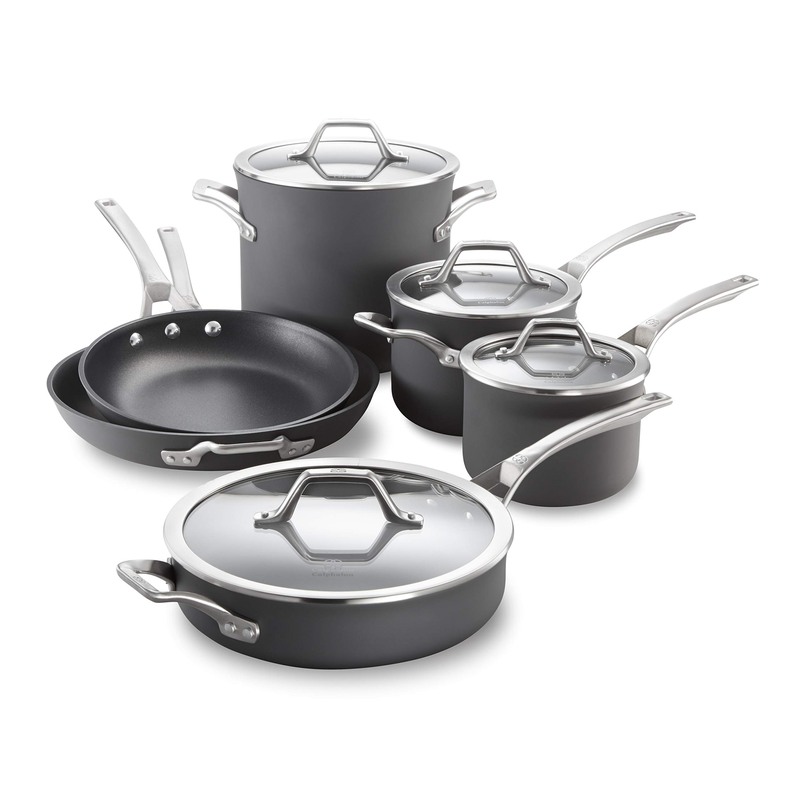 Calphalon Hard-Anodized Nonstick Pots and Pans, Nonstick & Calphalon Aluminum 8-inch Nonstick Fry Pan Combo