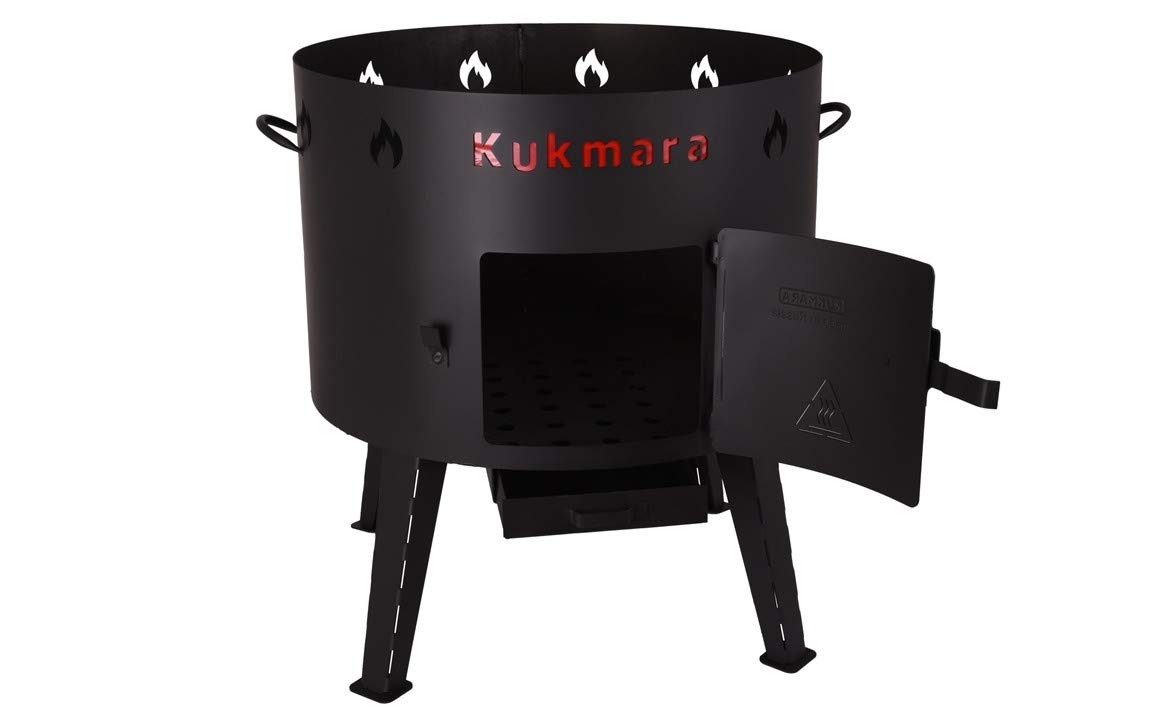 Wood Fire Oven for Kazan Uchag (furnace) for Kazan Oven Stove 18.5 x 15.55 x 18.3-inch Cast Iron Pan with Lid, Cooking Pot Kitchen Pot Cast Iron Asian Cauldron Camping Wok