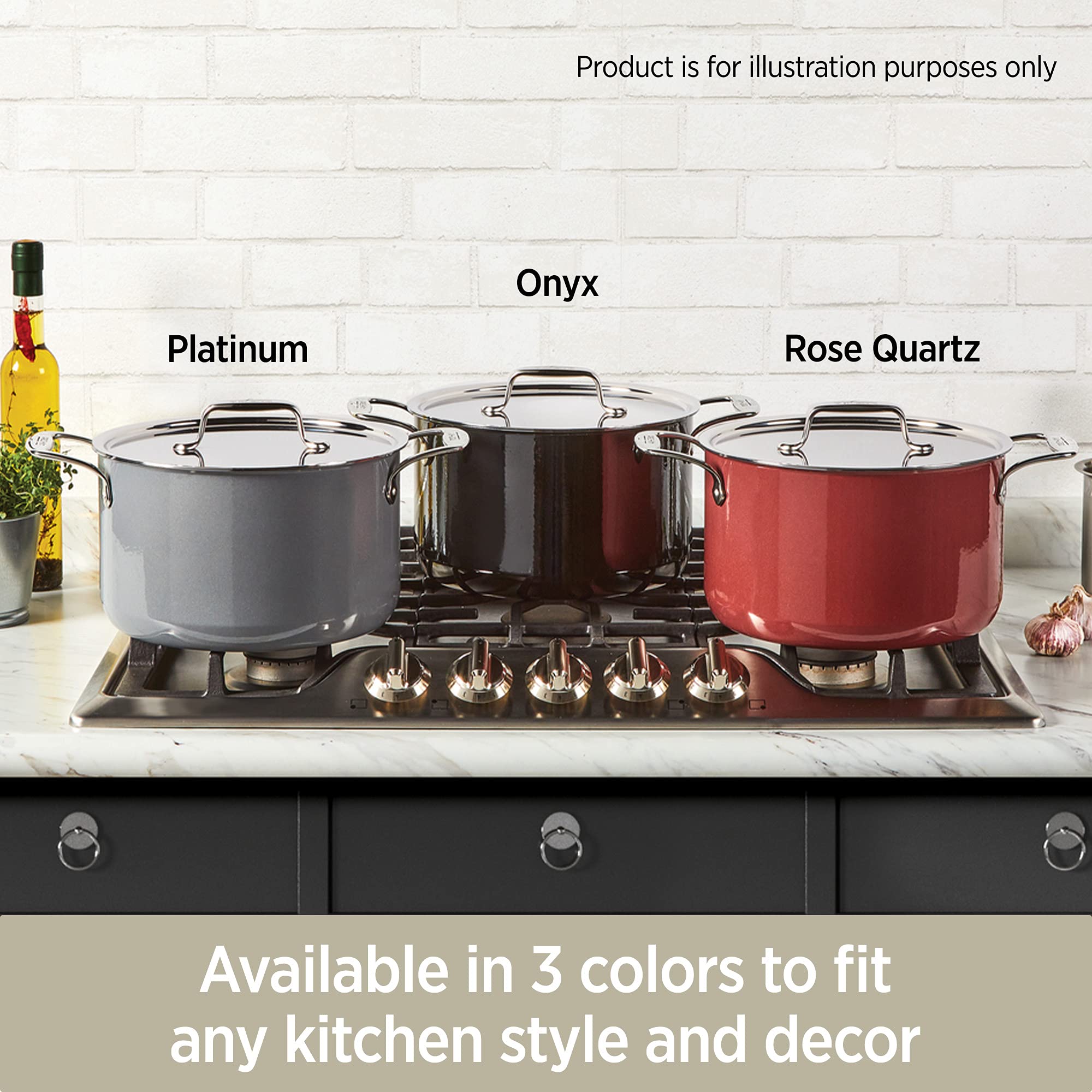 All-Clad FusionTec Ceramic Soup Pot 4 Quart Induction Oven Broiler Safe 500F Pots and Pans, Cookware Platinum