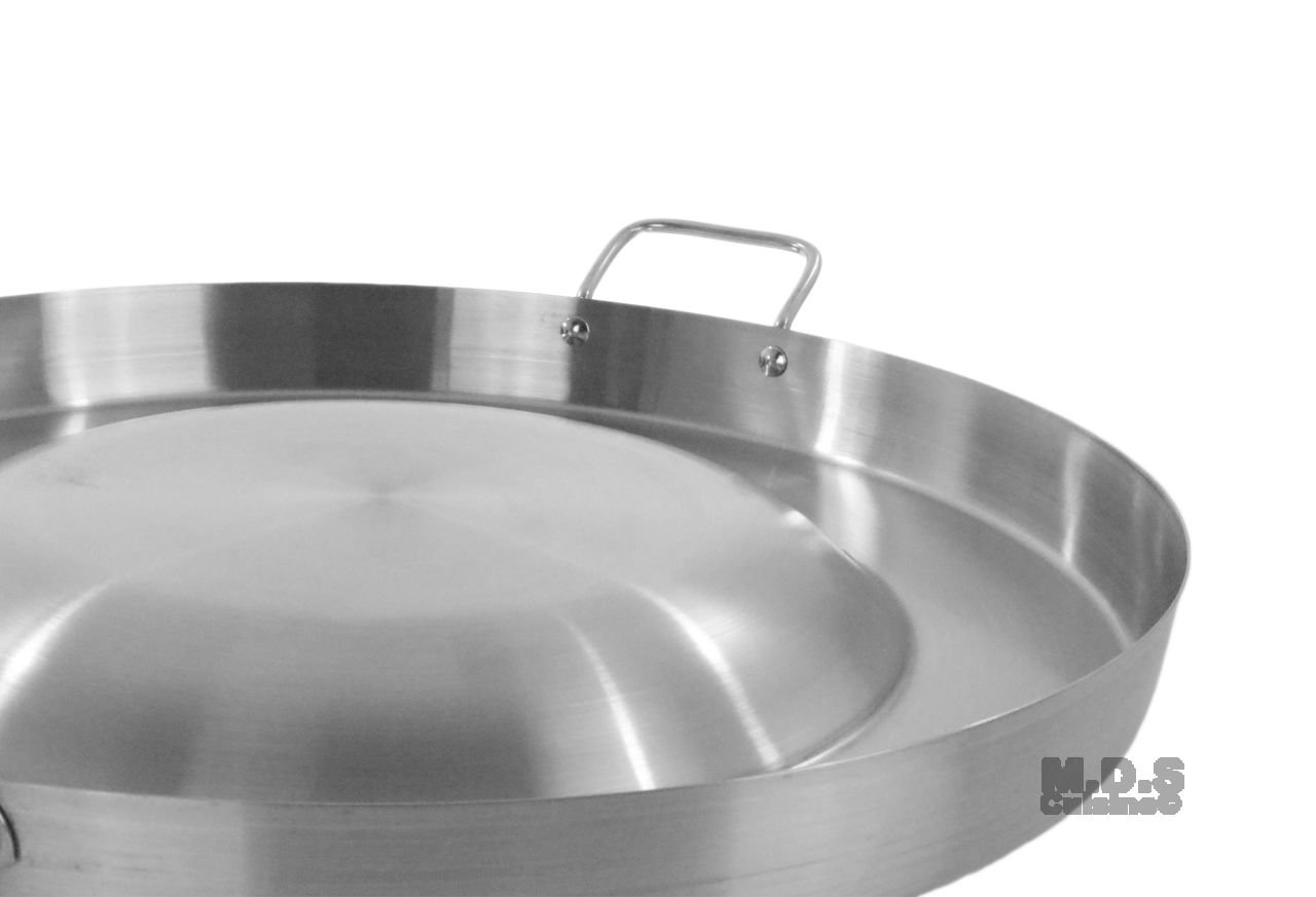 M.D.S Cuisine Cookwares Comal Stainless Steel 21" Acero Inoxidable Convex Outdoors Stir Fry Heavy Duty