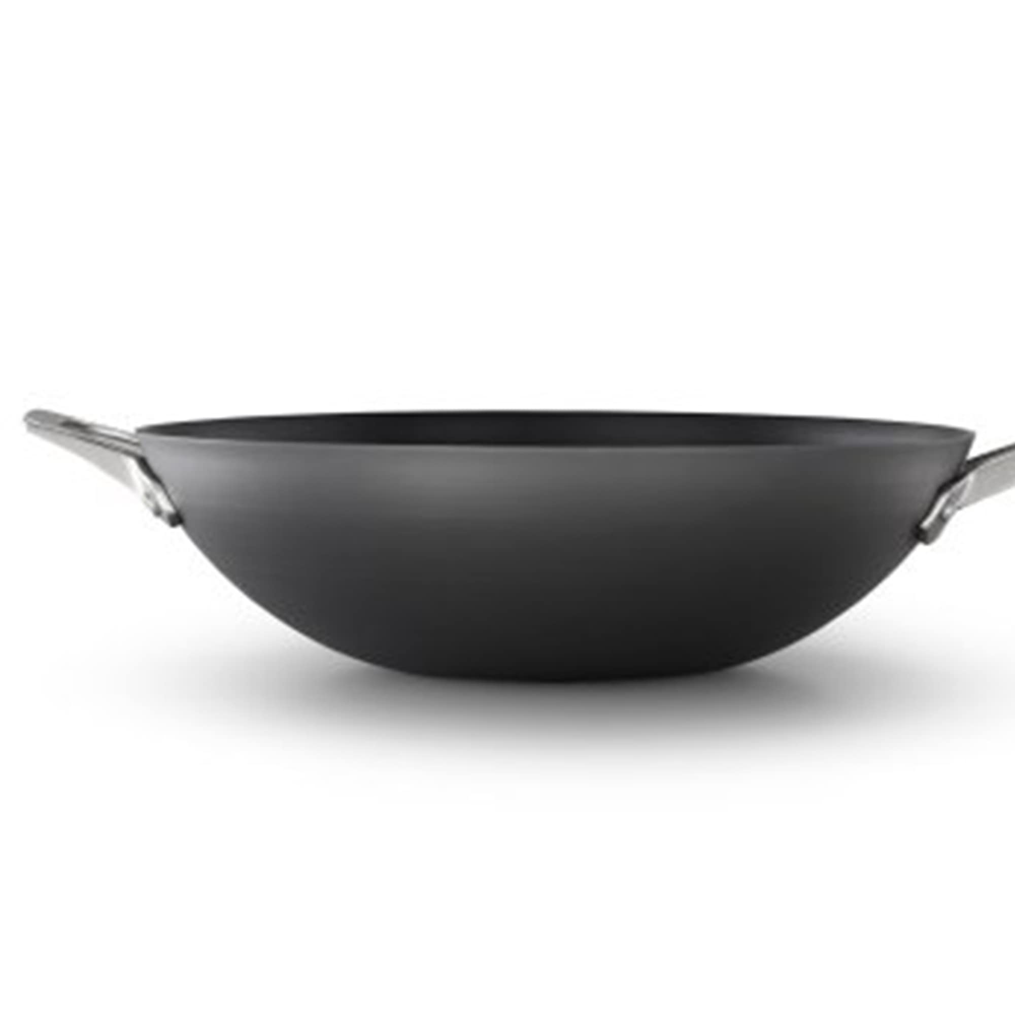 Calphalon Premier Hard-Anodized Nonstick Flat Wok Frying Pan with MineralShield Technology, 13", Black