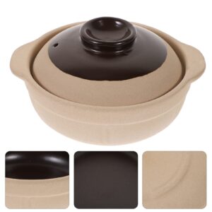 LIFKOME Clay Casserole Chinese Clay Pot Japanese Donabe Korean Stone Pot Ceramic Cooking Pot Earthenware Stew Pot Stockpot with Lid for Home Restaurant