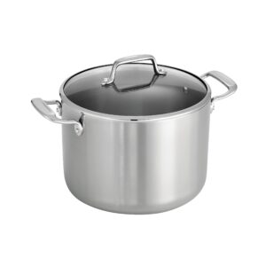 tramontina covered stock pot tri-ply clad 8 qt, 80116/038ds