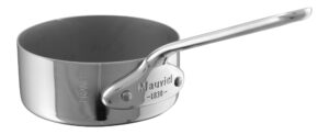 mauviel m'minis 1 mm stainless steel mini saute pan with cast stainless steel handle, 3.5-in, made in france