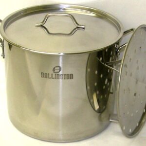 60 Quart Stainless Steel Stock Pot with Rack & Lid by Ballington