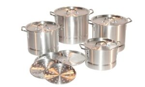 concord 4 piece aluminum stock pot set, 8/12/16/20 qt.