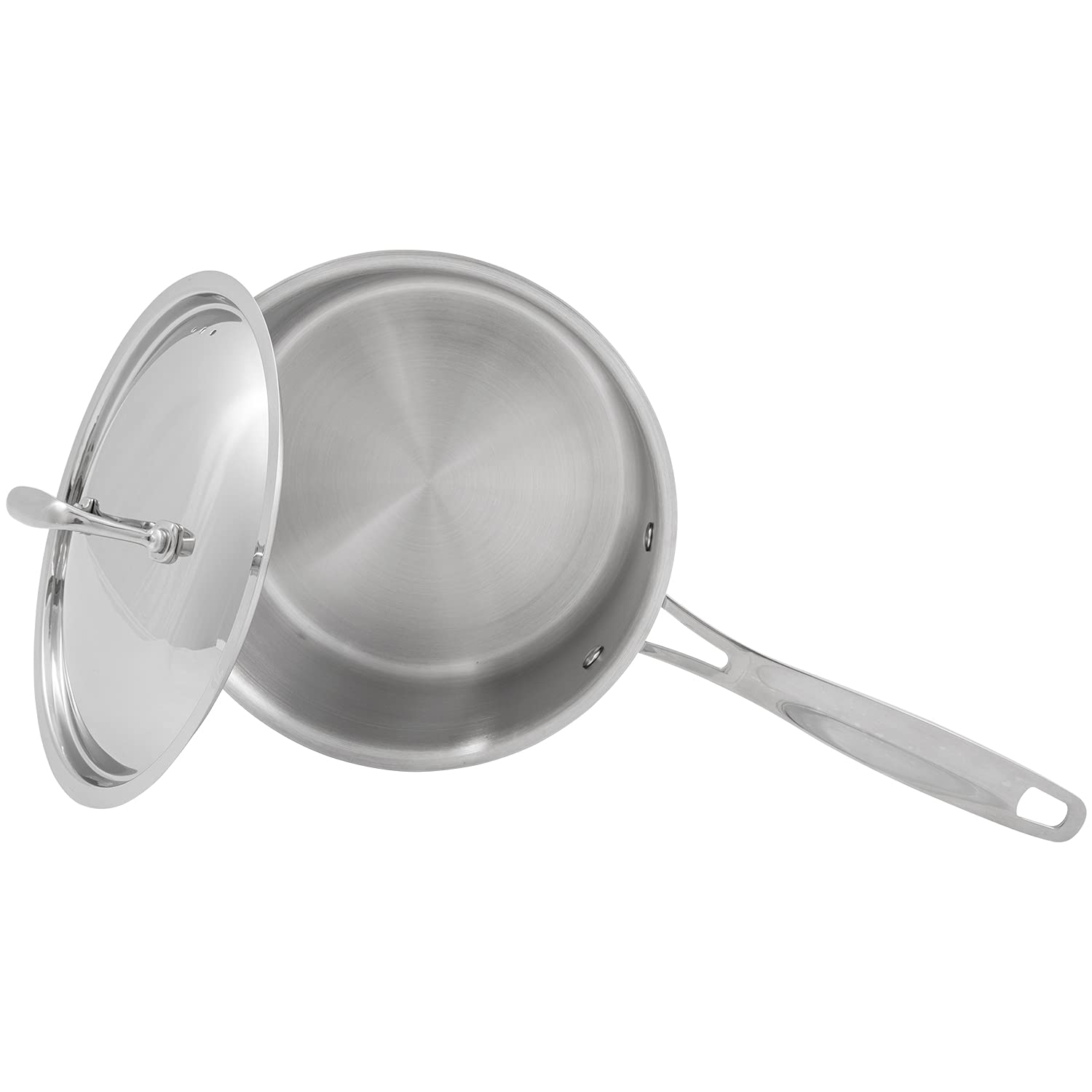 Nuwave Commercial 3-Quart Stainless Steel Saucepan with Vented Lid, Tri-Ply Construction, Premium 18/10 Stainless Steel