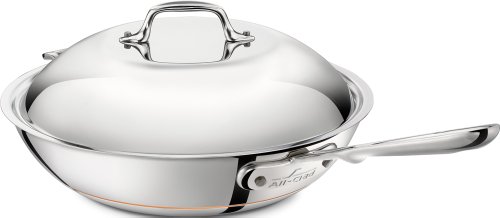 All-Clad 6412 SS Copper Core 5-Ply Bonded Dishwasher Safe Chefs Pan / Cookware, 12-Inch, Silver