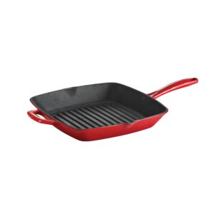 tramontina grill pan enameled cast iron 11 inch, gradated red, 80131/053ds