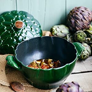 STAUB Ceramics Dutch Oven 16-oz Petite Artichoke Cocotte, Basil