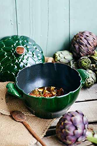 STAUB Ceramics Dutch Oven 16-oz Petite Artichoke Cocotte, Basil