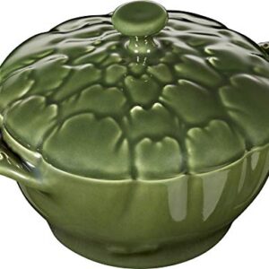 STAUB Ceramics Dutch Oven 16-oz Petite Artichoke Cocotte, Basil