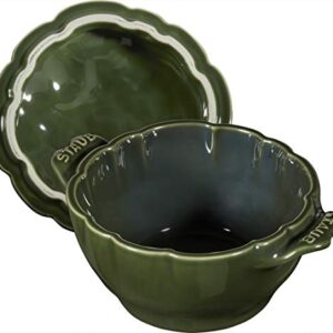 STAUB Ceramics Dutch Oven 16-oz Petite Artichoke Cocotte, Basil