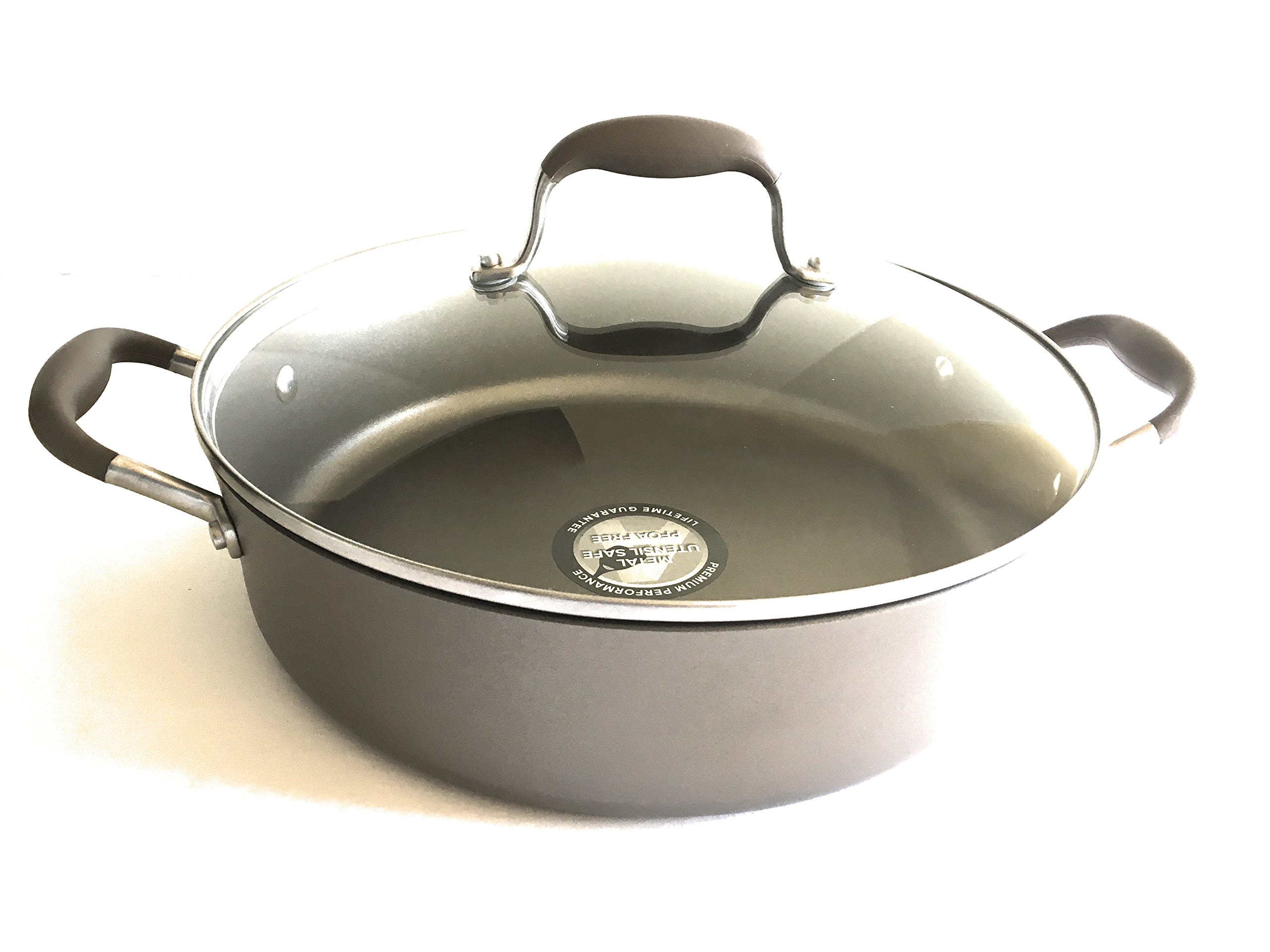 Anolon Advanced Hard Anodized Nonstick Stockpot/Dutch Oven with Lid, 5.5-Quart, Light Brown