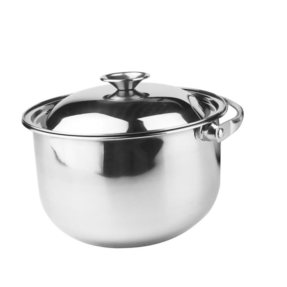 UPKOCH Stainless Steel Stock Pot Stockpot with Lid Soup Pot Pasta Cooking Pot for Soup Lobster Stews Cooking Gifts 20cm