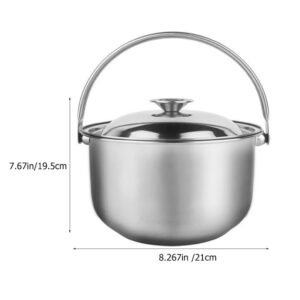 UPKOCH Stainless Steel Stock Pot Stockpot with Lid Soup Pot Pasta Cooking Pot for Soup Lobster Stews Cooking Gifts 20cm