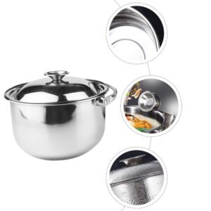 UPKOCH Stainless Steel Stock Pot Stockpot with Lid Soup Pot Pasta Cooking Pot for Soup Lobster Stews Cooking Gifts 20cm