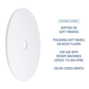 Boardwalk BWK4024WHI 24 in. Polishing Floor Pads - White (5/Carton)