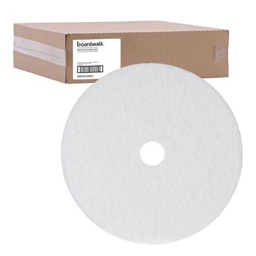 Boardwalk BWK4024WHI 24 in. Polishing Floor Pads - White (5/Carton)