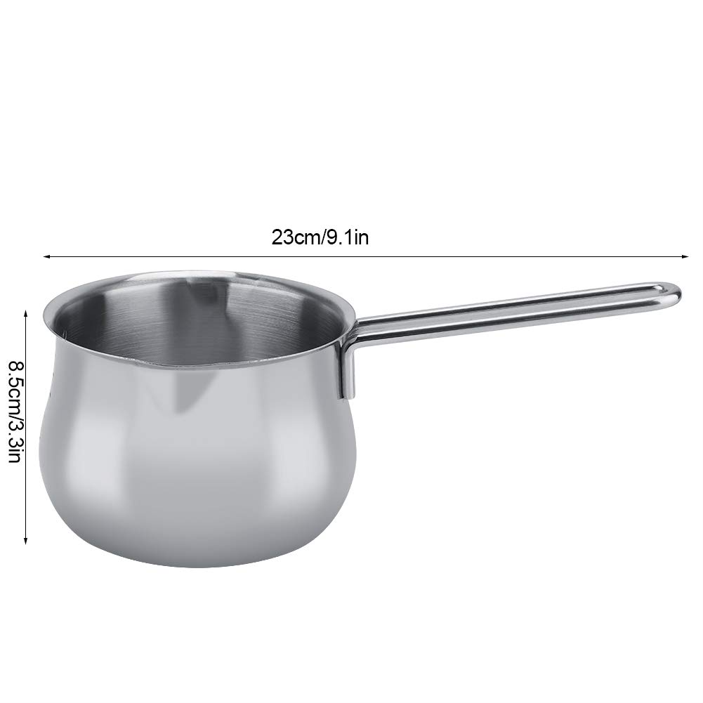 Haofy Stainless Steel Milk Pot, Butter Cheese Chocolate Melting Pot, Coffee Warming Pot with Dual Pour Spout, Small Saucepan, Kitchen Cooking Baking Pot for Melting Chocolate Butter