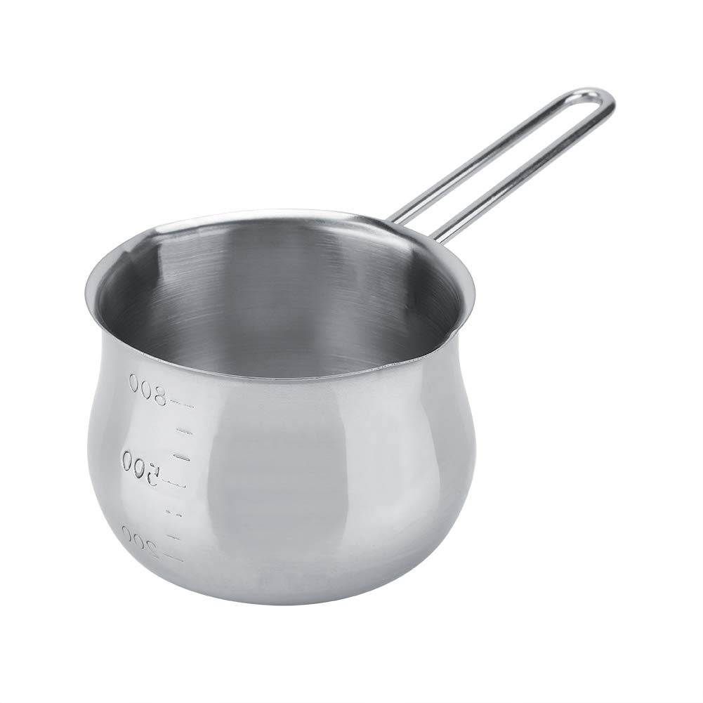 Haofy Stainless Steel Milk Pot, Butter Cheese Chocolate Melting Pot, Coffee Warming Pot with Dual Pour Spout, Small Saucepan, Kitchen Cooking Baking Pot for Melting Chocolate Butter