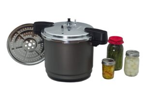 granite ware pressure canner and cooker/steamer, 7 pint jars or 8 half-pint jars, 12-quart, black