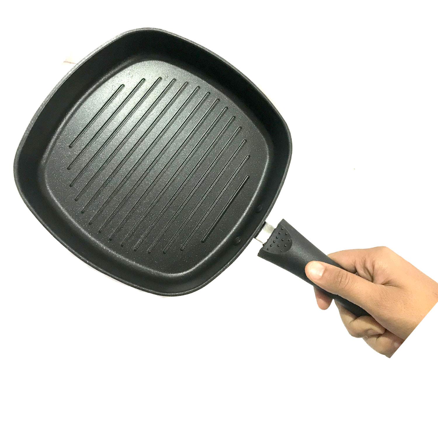 DBY Grill Pan Gas Stove Top Nonstick Square Perfect for Meat Steak Fish And Vegetables Grilled Cookware Non Stick Coating Indoor and Outdoor Use for Grilling Frying Sauteing 9 inches