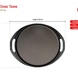 DYNAMIC COOKWARES Cast Iron Dosa Tawa 11 Inch, 28CM