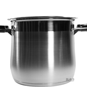 20Qt Stock Pot Stainless Steel Super Double Capsulated Bottom w/Glass Lid