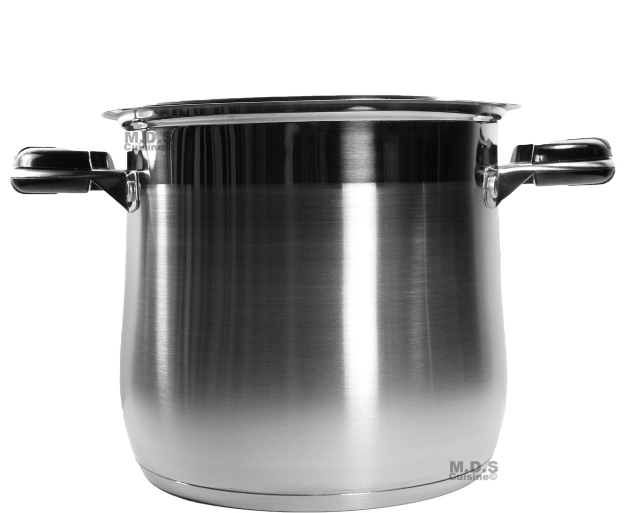 20Qt Stock Pot Stainless Steel Super Double Capsulated Bottom w/Glass Lid