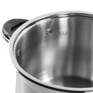 20Qt Stock Pot Stainless Steel Super Double Capsulated Bottom w/Glass Lid