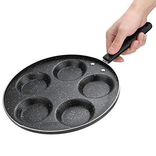 Fdit Nonstick Frying Pan, Aluminum Material, 5 Round-Hole Design, Suitable for Breakfast and Omelette Cooking