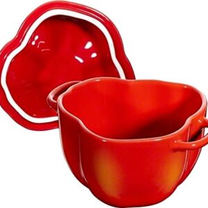 Staub 40500-325 Paprika Cocotte, 4.7 inches (12 cm), Orange, Ceramic, Heat Resistant, Ceramic, Microwave Safe