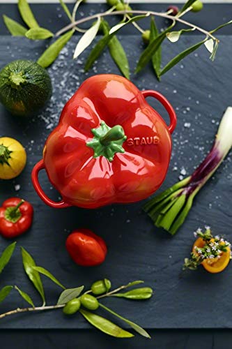 Staub 40500-325 Paprika Cocotte, 4.7 inches (12 cm), Orange, Ceramic, Heat Resistant, Ceramic, Microwave Safe