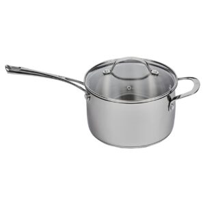 swiss diamond stainless steel 2.6 quart saucepan with lid – sauce/cooking pot for induction, gas, and other stoves – oven-, dishwasher-safe, mirror finish cookware