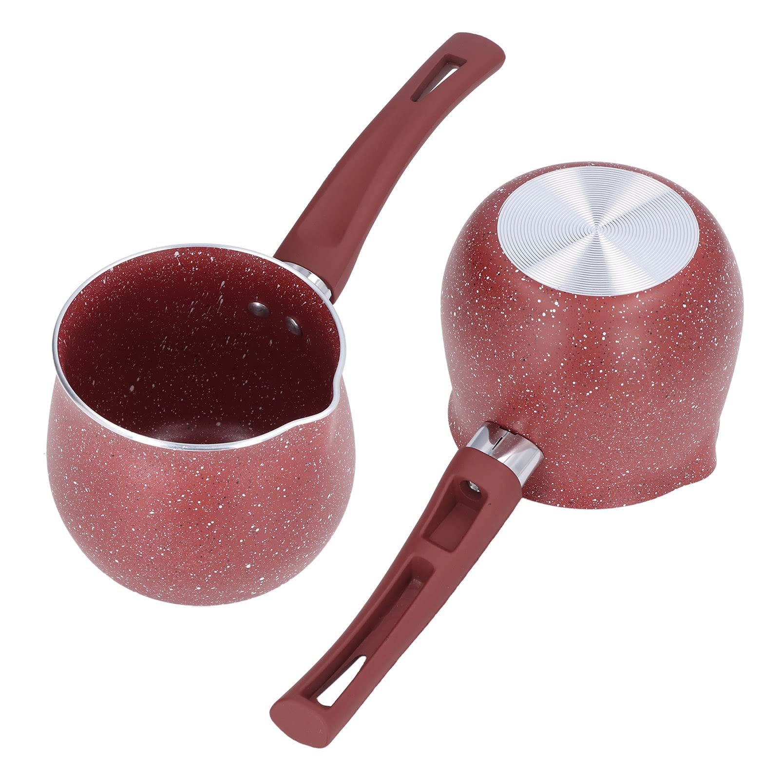 Aluminium Alloy Nonstick Milk Pan, Single Handle Anti-scalding Sauce Pan Sauce Pot, Mini Saucepan Coffee Pot Egg Boiling Pot for Home Kitchen (red)