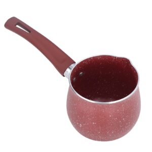 Aluminium Alloy Nonstick Milk Pan, Single Handle Anti-scalding Sauce Pan Sauce Pot, Mini Saucepan Coffee Pot Egg Boiling Pot for Home Kitchen (red)