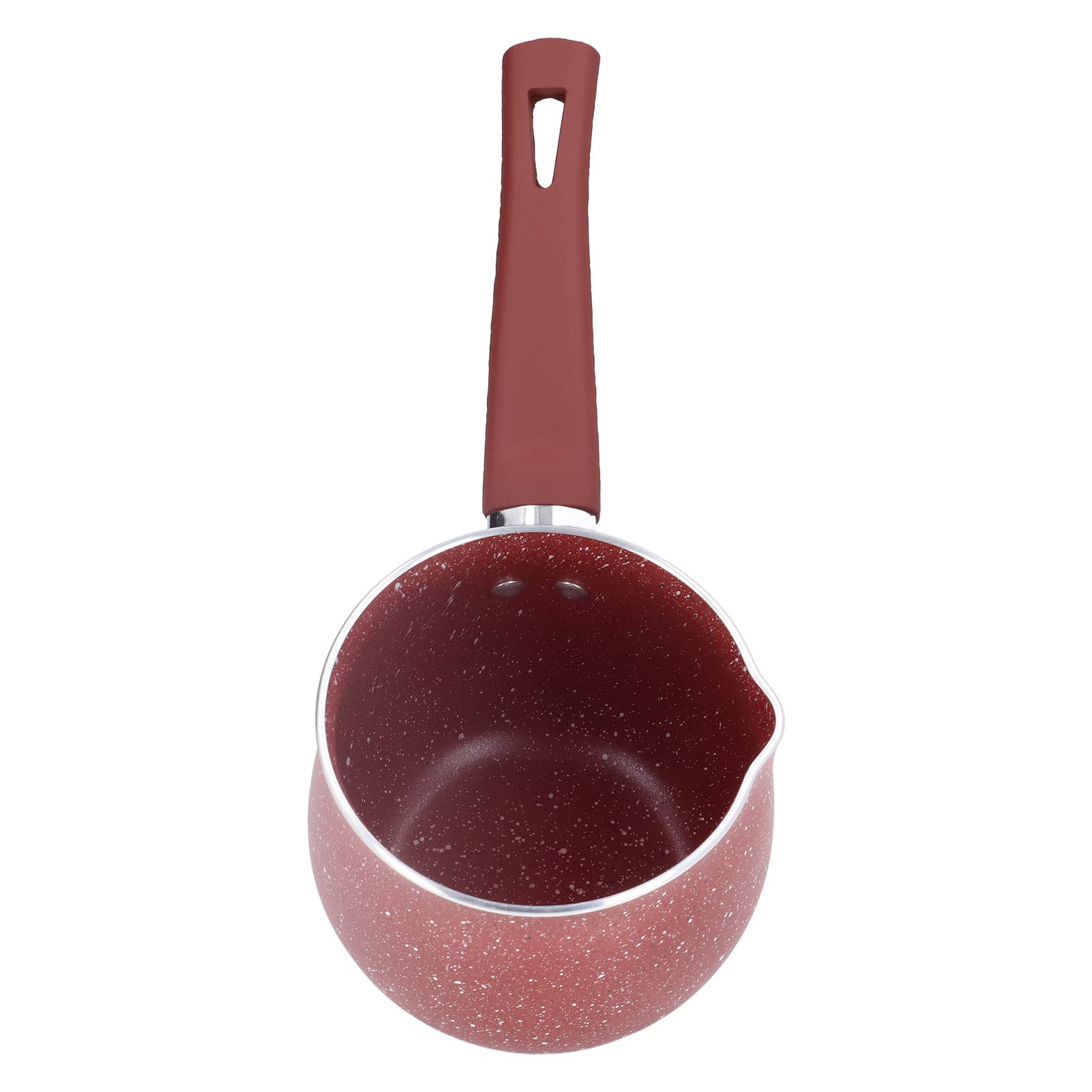 Aluminium Alloy Nonstick Milk Pan, Single Handle Anti-scalding Sauce Pan Sauce Pot, Mini Saucepan Coffee Pot Egg Boiling Pot for Home Kitchen (red)