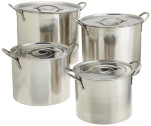 star crafts 4 piece stainless steel stock pot cookware set contains 4 stockpots and 4 lids