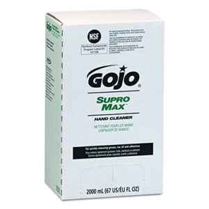 gojo supro max hand cleaner, unscented, 2,000 ml pouch