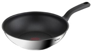 tefal comfort max stainless steel non-stick wok, 28 cm - silver